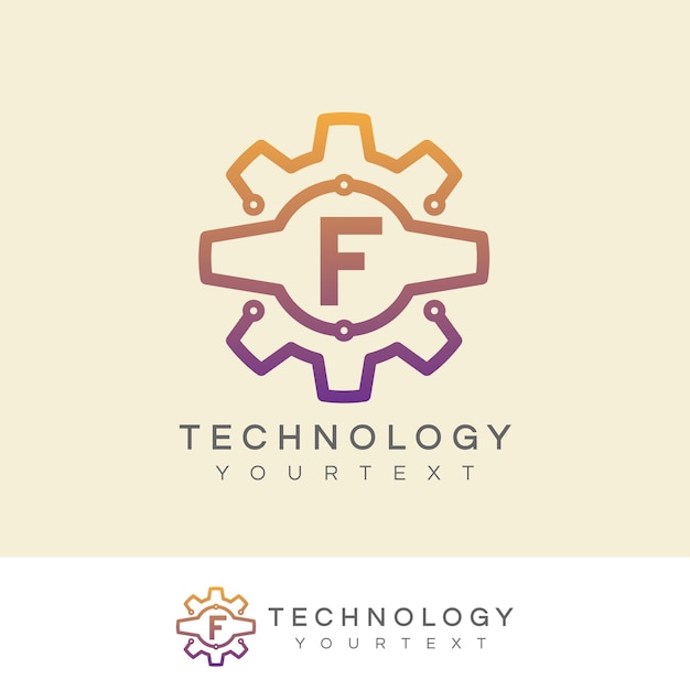 Technology initial letter f logo design