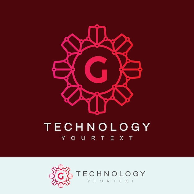 Tecnologia iniziale lettera g logo design