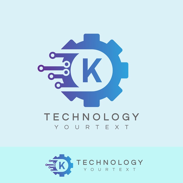 Tecnologia iniziale lettera k logo design