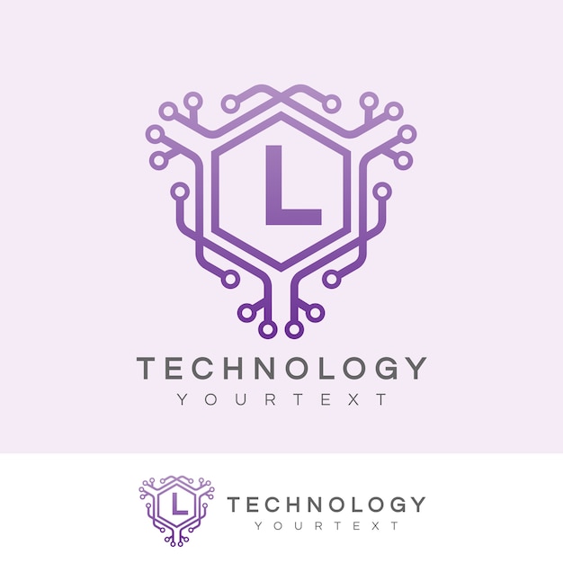 Tecnologia iniziale lettera l logo design