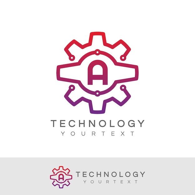 technology initial Letter A Logo design