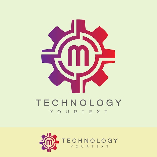 Tecnologia iniziale lettera m logo design