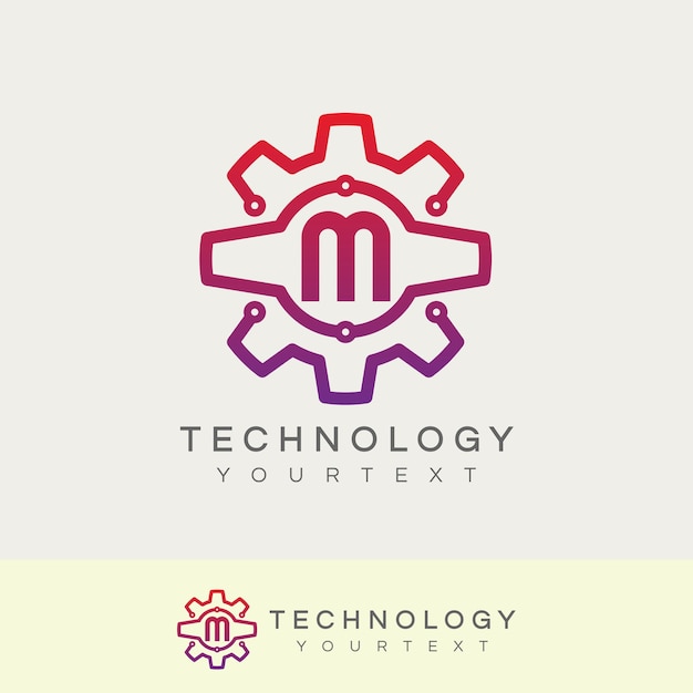 Technology initial letter m logo design