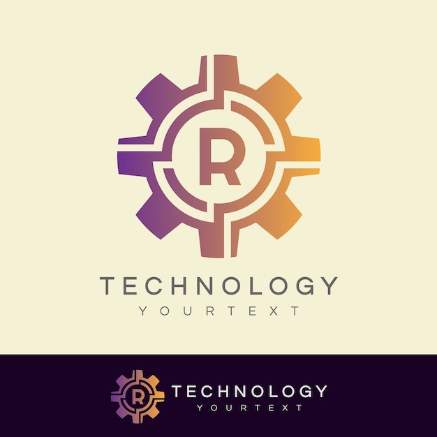 technology initial Letter R Logo design