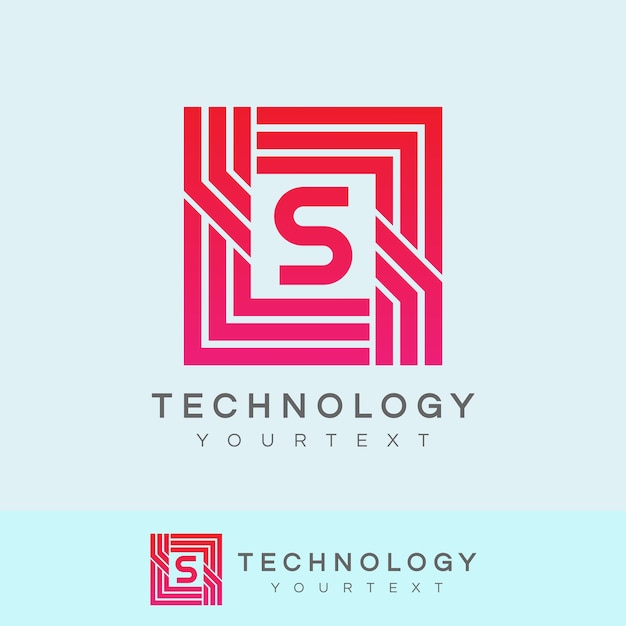 Tecnologia iniziale lettera s logo design