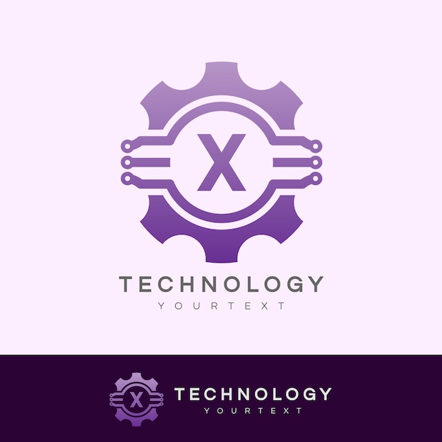 Vector technology initial letter x logo design