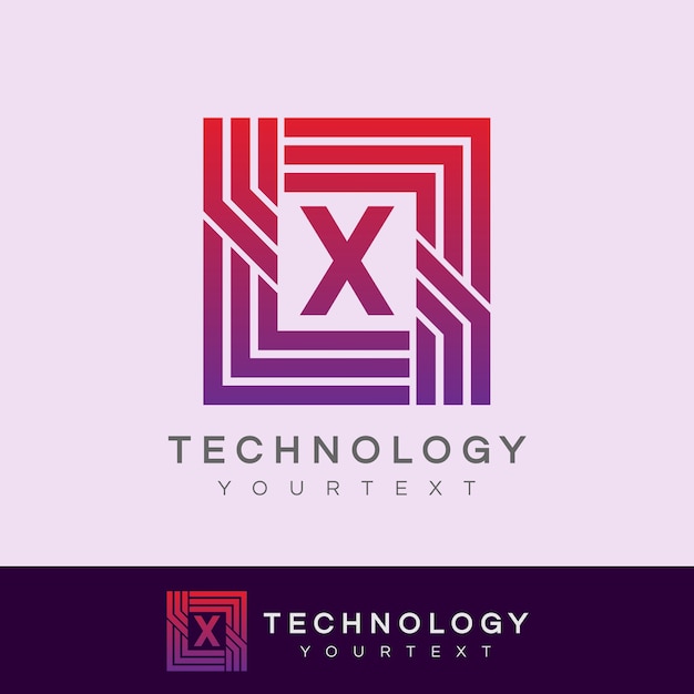 Vettore tecnologia iniziale lettera x logo design