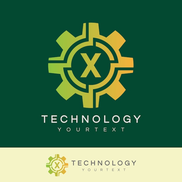 technology initial Letter X Logo design