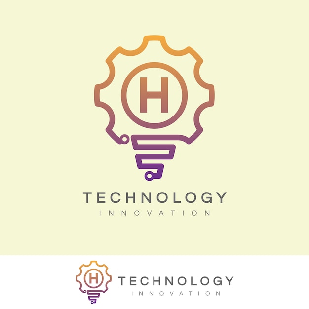 technology innovation initial Letter H Logo design