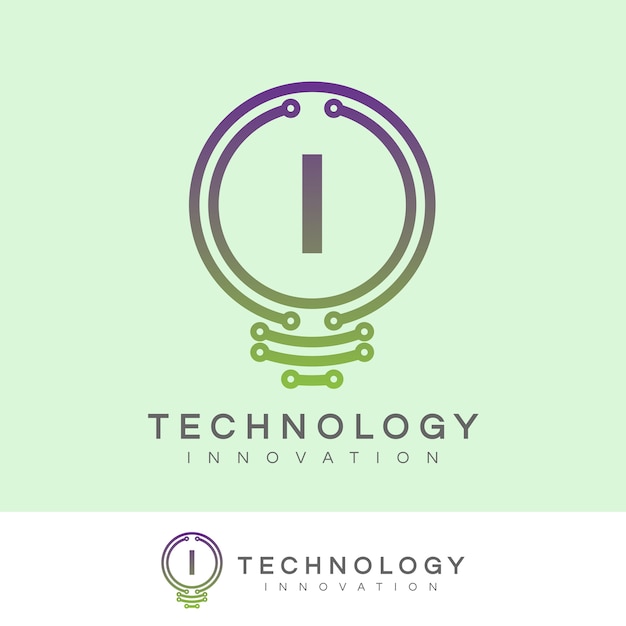 Technology innovation initial letter i logo design