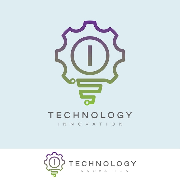 Vector technology innovation initial letter i logo design