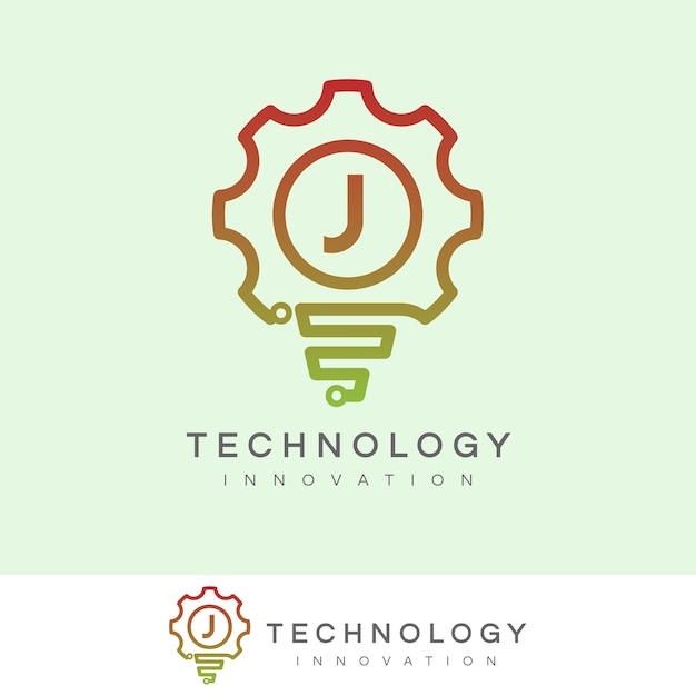 technology innovation initial Letter J Logo design