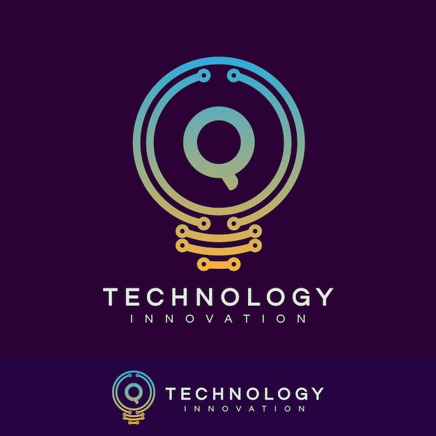 technology innovation initial Letter Q Logo design