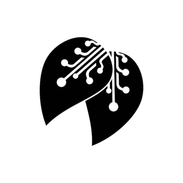 Вдохновение в дизайне логотипа технологического листа