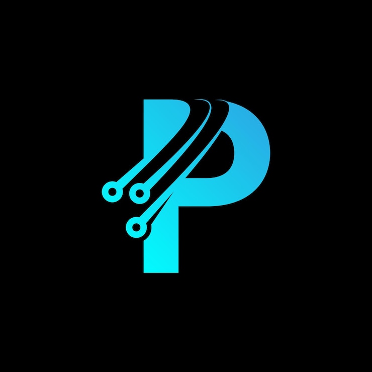 Vector テクノロジー・p・ロゴ・テンプレート p・テック・ロゴのベクトルデザイン