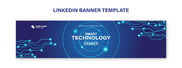 Modello di banner di tecnologia linkedin