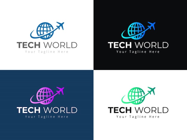 Technology logo collection gradient style