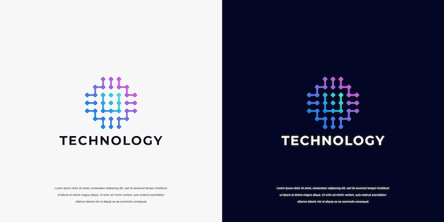 Technology logo design initial U for symbol tech internet system Artificial Intelligence