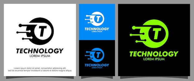 Vettore modello di progettazione del logo della tecnologia