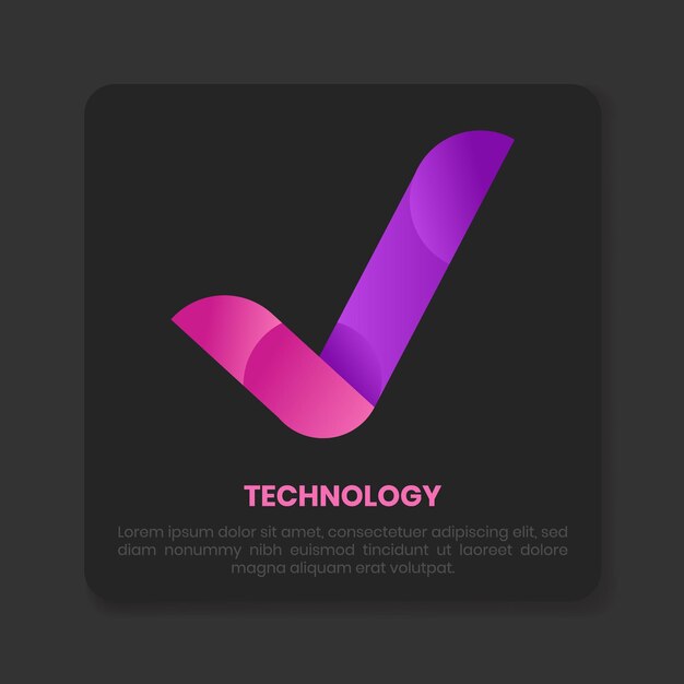 Vettore progettazione del logo tecnologico con colori gradienti