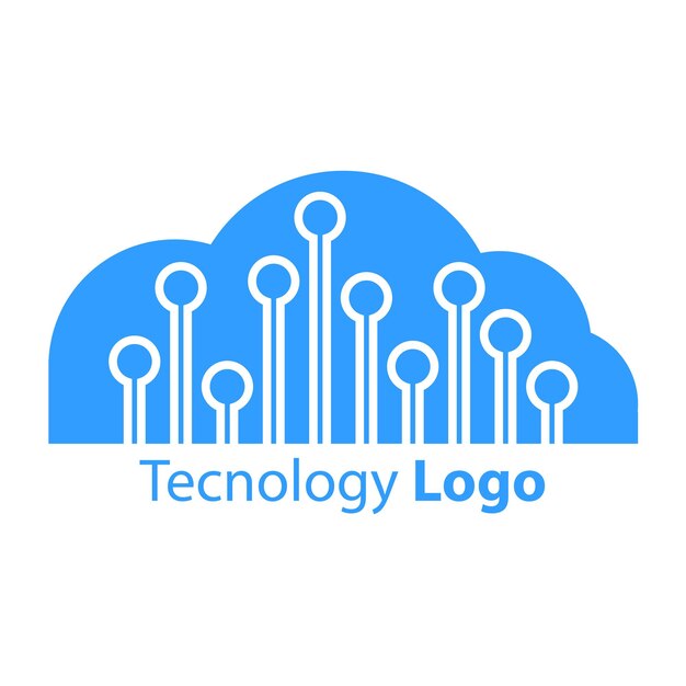 Vettore progettazione del logo tecnologico