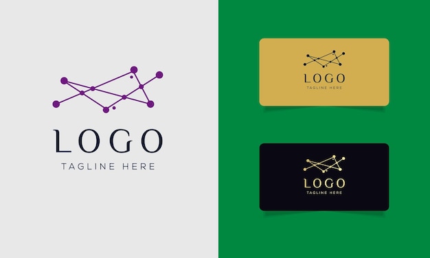 기술 로고 디자인 개념 벡터 네트워크 인터넷 로고 기호 디지털 와이어 로고
