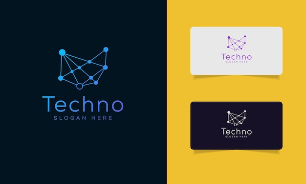 Technology logo designs concept vector Network Internet logo symbol Digital Wire logo