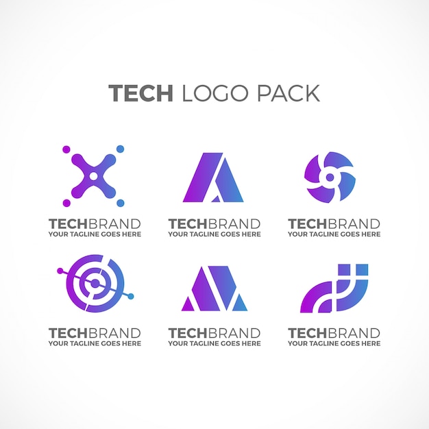 Vettore tecnologia logo pack