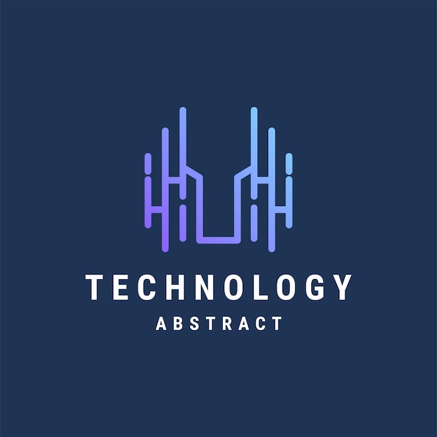 technology logo template vector illustration design