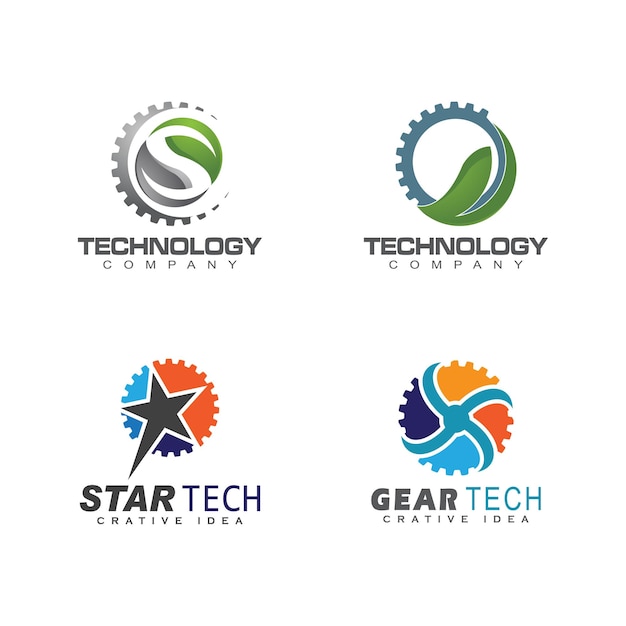 Technology logo template vector illustration