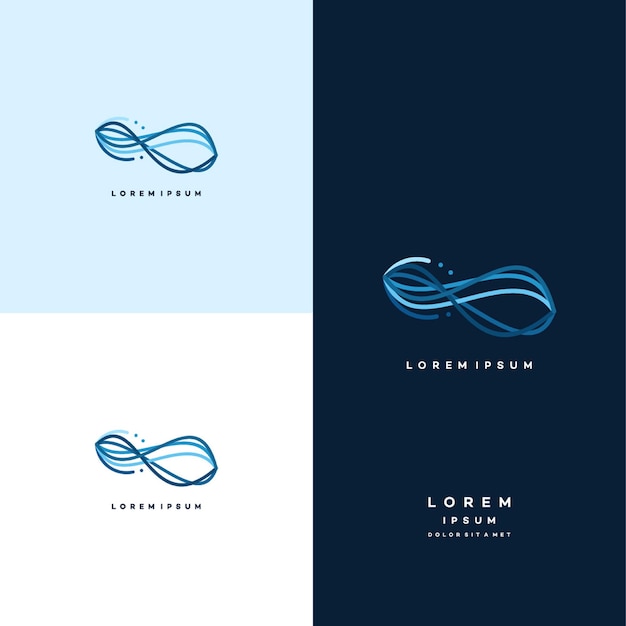 Technology logo. Wave flow logo symbol. Motion stream water aqua vector icon