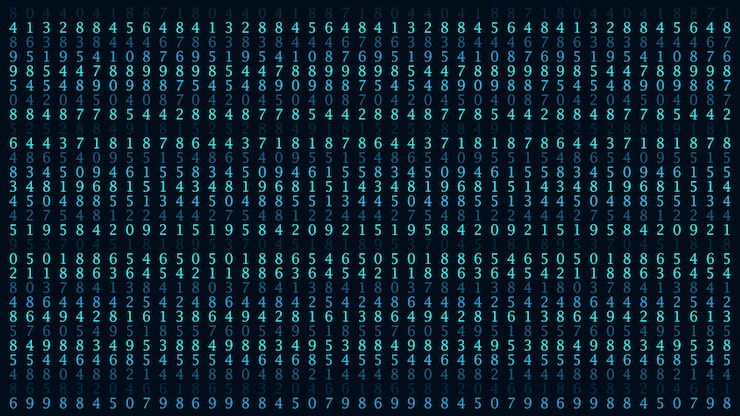 Vector technology matrix background cyber security with falling blue numbers on screen vector green binary code digital system decoding data hacked concept