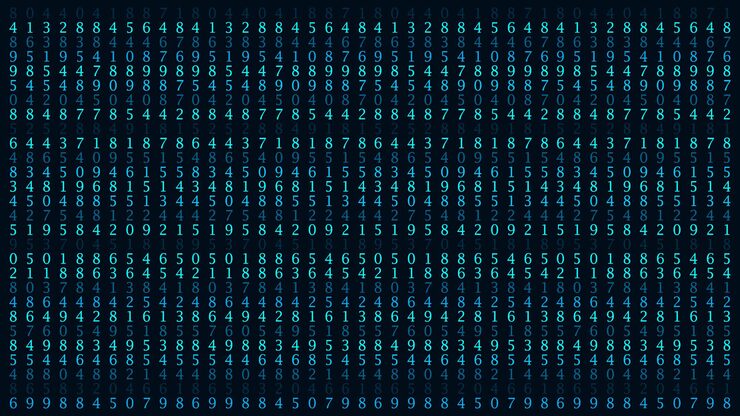 Vector technology matrix background cyber security with falling blue numbers on screen vector green binary code digital system decoding data hacked concept
