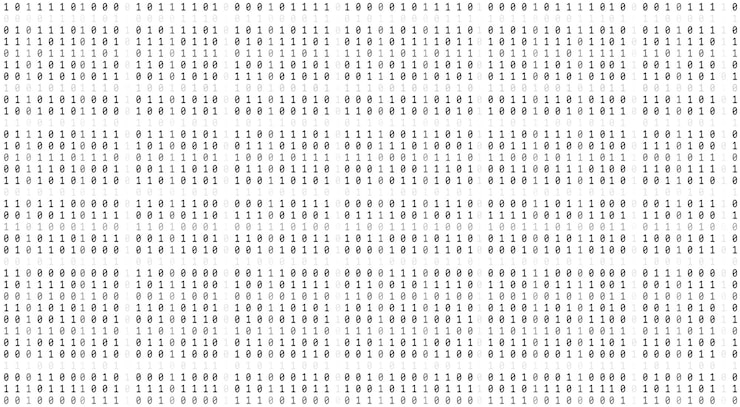 Vector technology matrix background cyber security with falling number on screen vector binary code digital system decoding data hacked concept