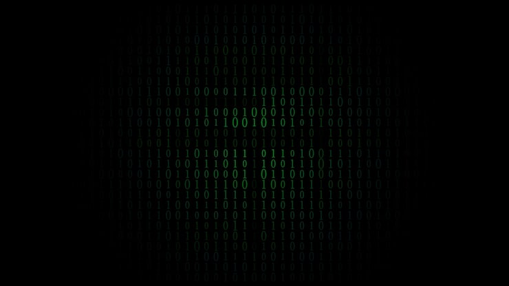 Vector technology matrix background cyber security with falling number on screen vector binary code digital system decoding data hacked concept