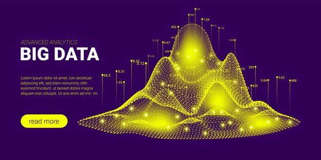 Technology network visualization big data analysis presentation template