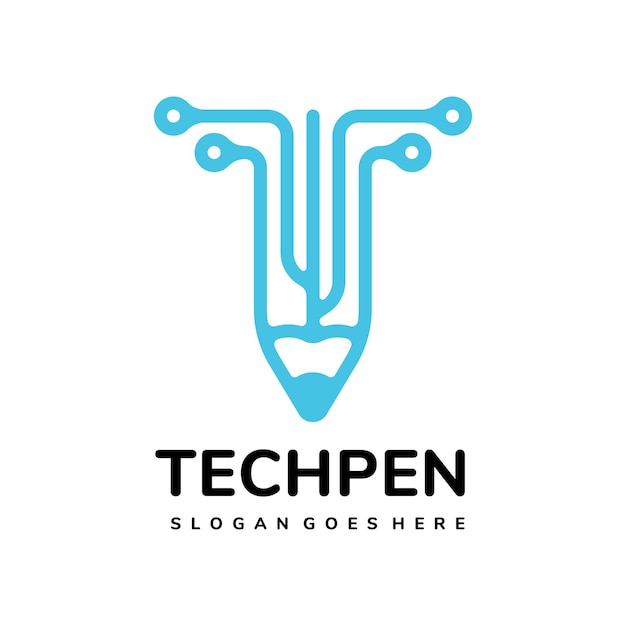 technology pen logo template