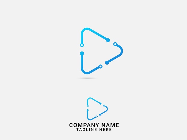 Technology play music logo design