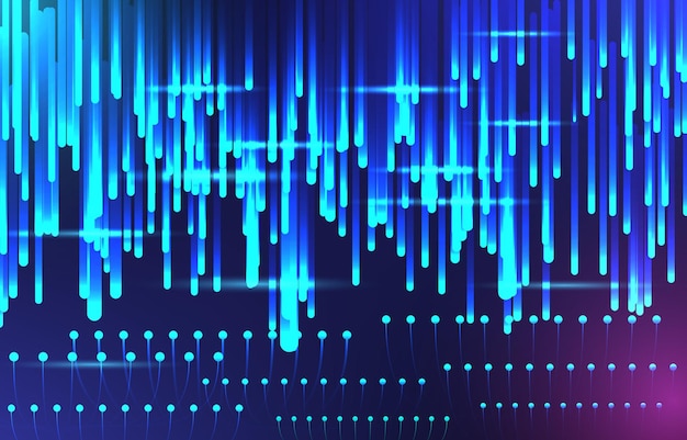 Фон галактики дождя силы технологии с метеоритным дождем. Абстрактные падающие звезды научной фантастики галактики.