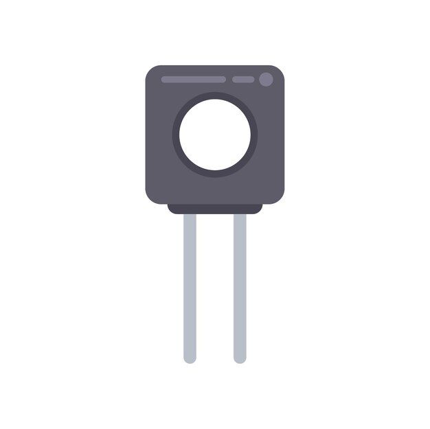 Technology resistor icon flat vector Electric circuit Computer energy isolated