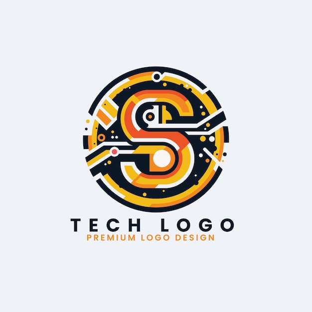 Tecnologia scienza concetto s lettera logo design vettore template