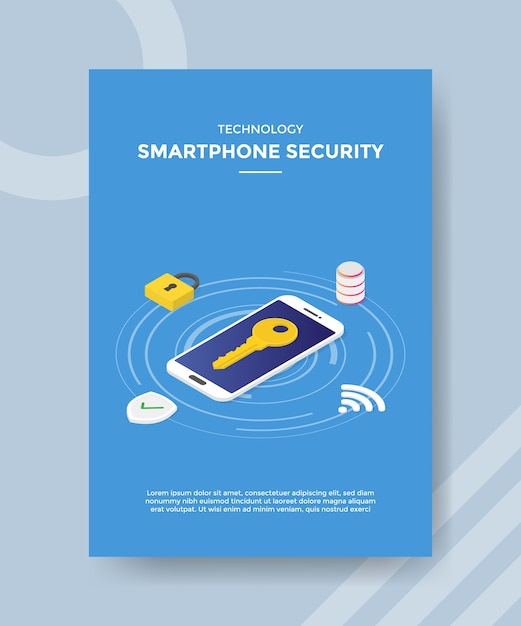 Technology smartphone security flyer template