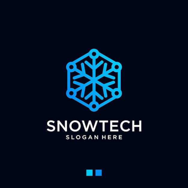 Vector technology snow logo