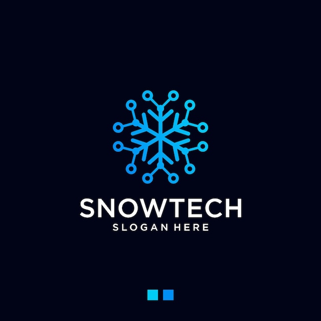 Vettore logo tecnologico della neve