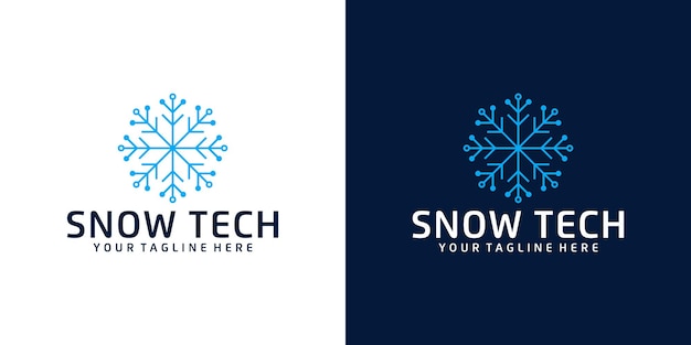 Ispirazione per il design del logo del fiocco di neve della tecnologia