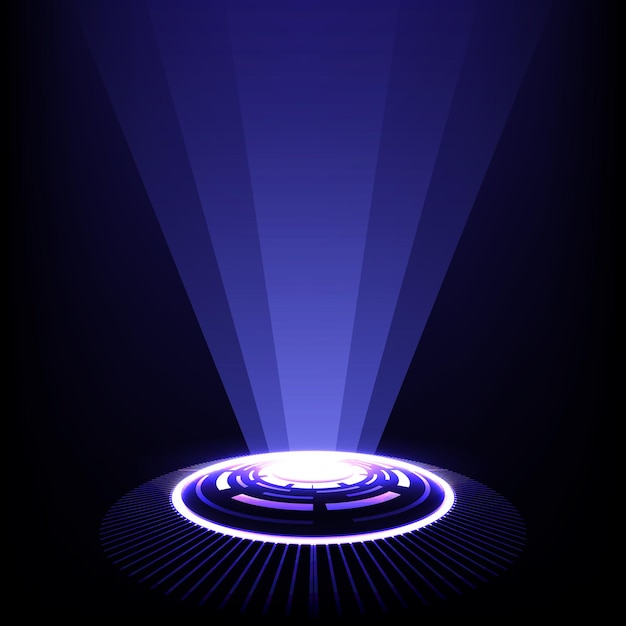 Technology spotlight vector Circle abstract digital technology futuristic Stage futuristic podium