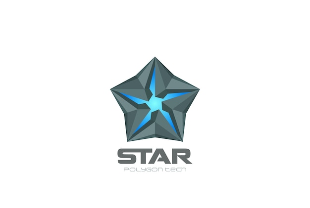 Vector technology star logo isolated on white