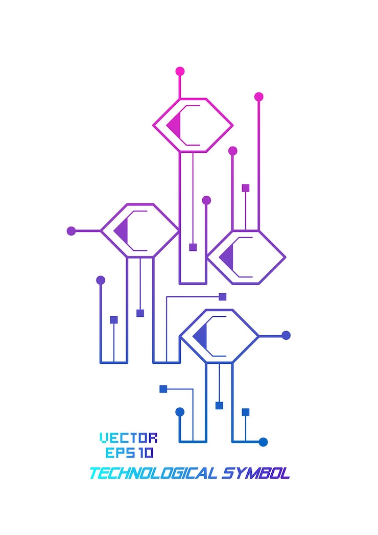Vector technology symbol logomolecular structure