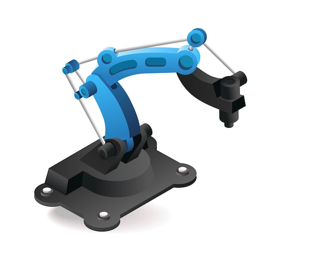 Vector technology tool industrial welding robotic arm with artificial intelligence