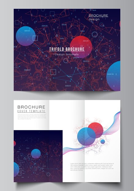 Vector technology trifold brochure template